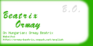beatrix ormay business card